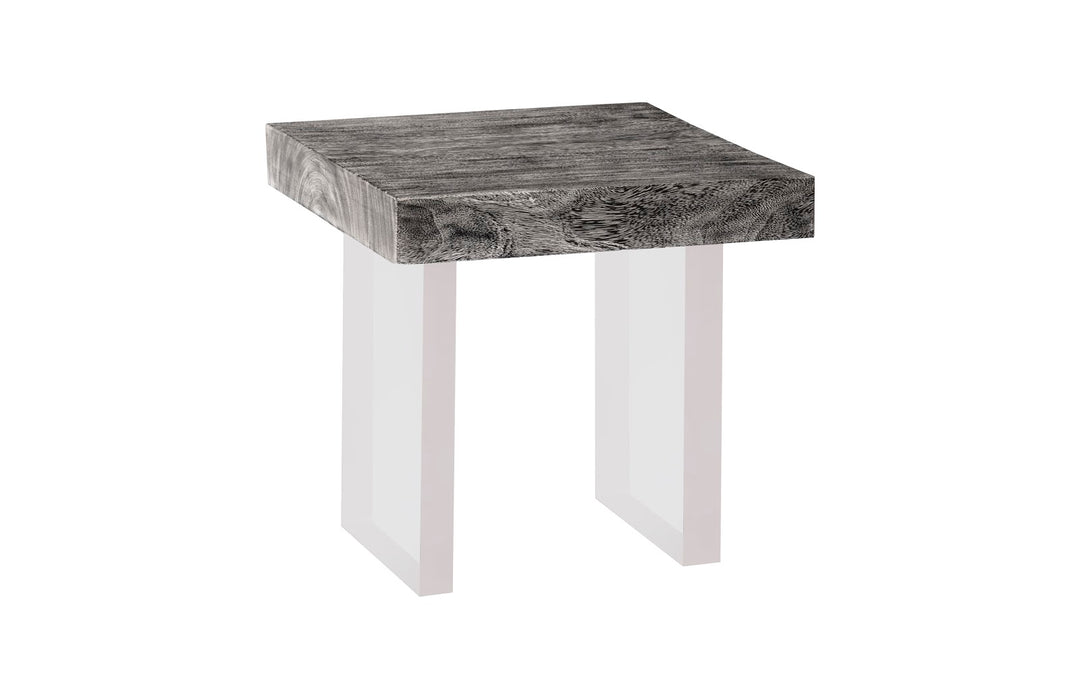 Floating Side Table, Gray Stone, Acrylic Legs - Phillips Collection - AmericanHomeFurniture