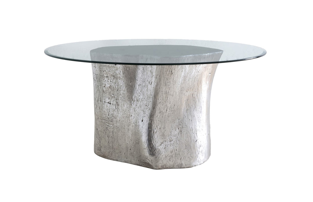 Log Dining Table, 60" Glass Top, Silver Leaf - Phillips Collection - AmericanHomeFurniture