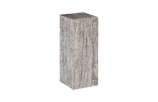 Phillips Collection Origins Pedestal, Medium, Mitered Chamcha Wood, Gray Stone Finish ACCENT TABLES