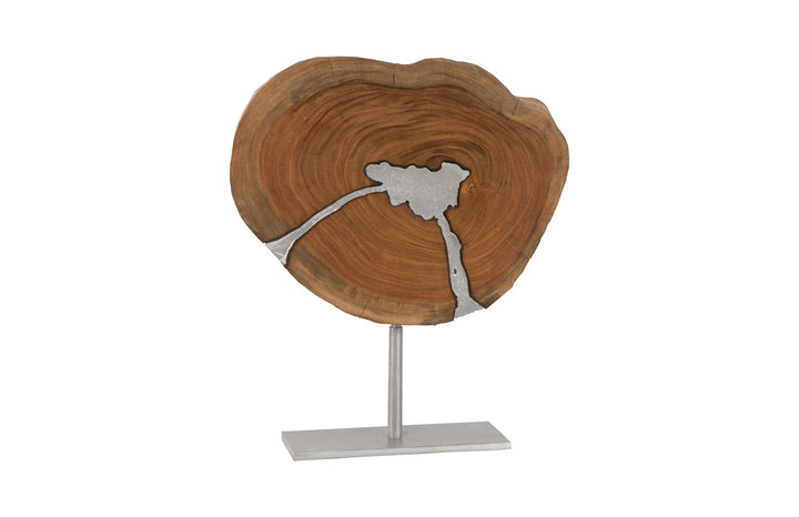 Molten Sculpture on Stand, Poured Aluminum in Wood - Phillips Collection - AmericanHomeFurniture