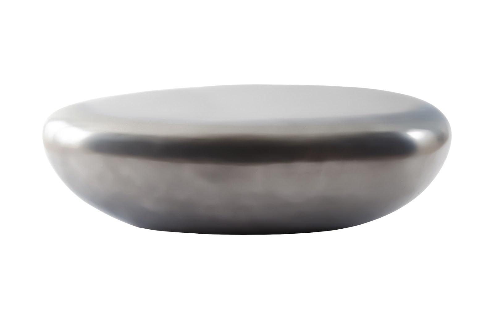 Phillips Collection River Stone Coffee Table, Large, Resin, Polished Aluminum Finish COFFEE TABLES