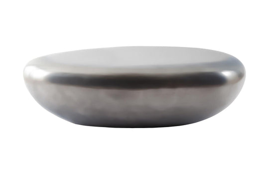 Phillips Collection River Stone Coffee Table, Large, Resin, Polished Aluminum Finish COFFEE TABLES
