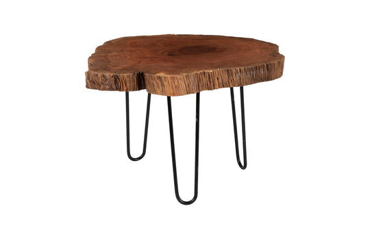 Phillips Collection Burled Coffee Table, Black Metal Legs, Small COFFEE TABLES