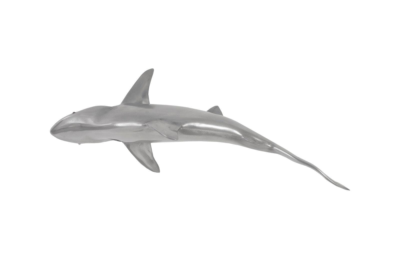 Phillips Collection Whaler Shark Fish Wall Sculpture, Resin, Polished Aluminum Finish WALL ACCENTS