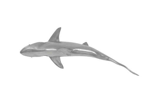 Phillips Collection Whaler Shark Fish Wall Sculpture, Resin, Polished Aluminum Finish WALL ACCENTS