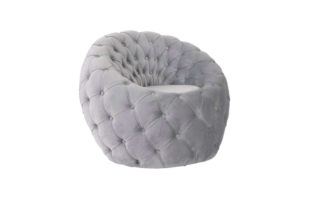 Egg Chair, Cool Gray Velvet Fabric - Phillips Collection - AmericanHomeFurniture