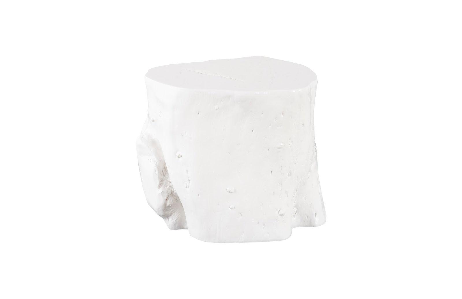 Phillips Collection Log Stool, Gel Coat White, LG OTTOMANS, POUFS, + STOOLS