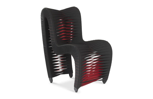 Phillips Collection Seat Belt Dining Chair, Black/Red - Set of 2 DINING CHAIRS