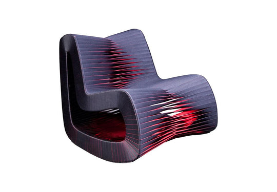Phillips Collection Seat Belt Rocking Chair, Black/Red ACCENT + LOUNGE CHAIRS