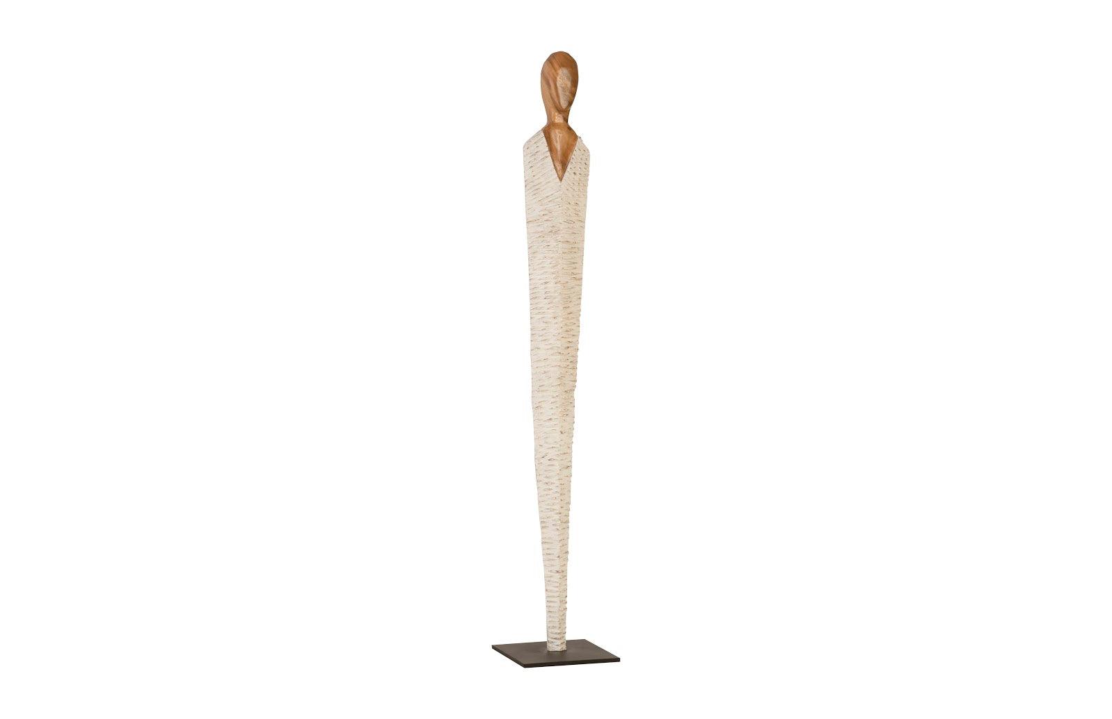 Phillips Collection Vested Female Sculpture, Large, Chamcha, Natural, White, Gold DECORATIVE OBJECTS