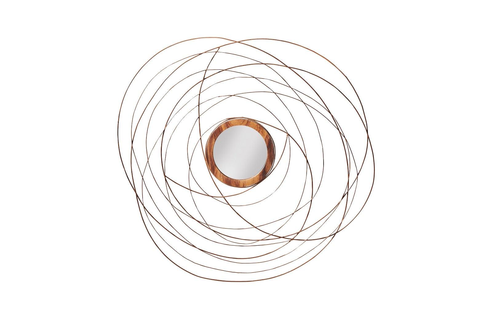 Phillips Collection Nest Mirror, Chamcha Wood/Wire, Copper, LG WALL MIRRORS