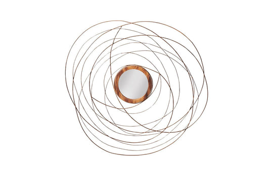 Phillips Collection Nest Mirror, Chamcha Wood/Wire, Copper, LG WALL MIRRORS