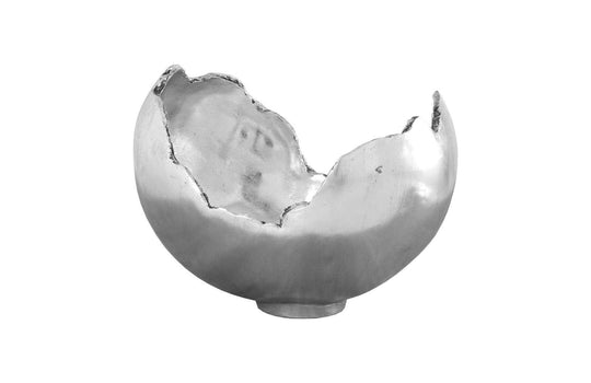 Phillips Collection Burled Bowl, Resin, Silver Leaf Finish DECORATIVE TRAYS, PLATES, + BOWLS