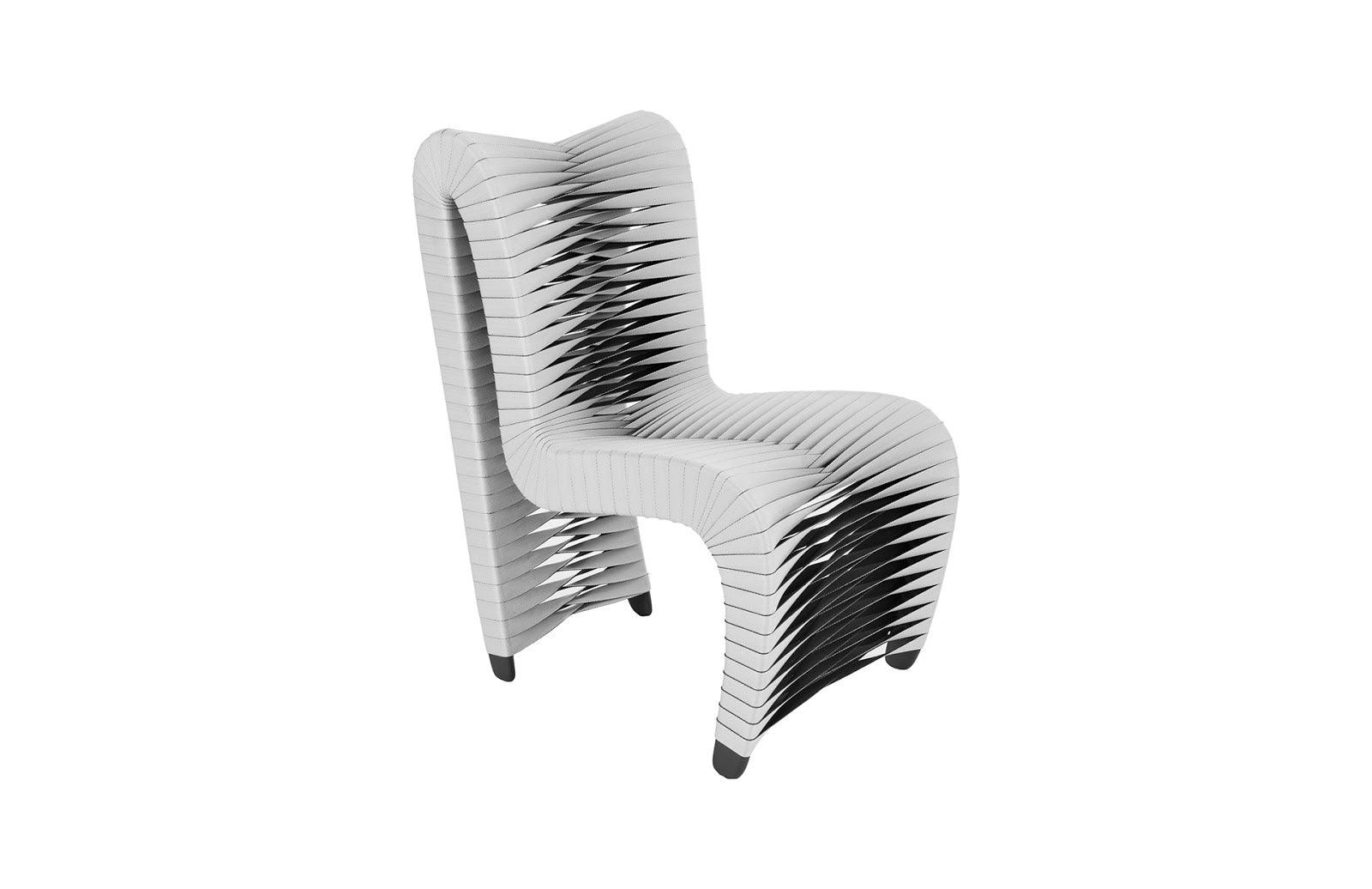 Phillips Collection Seat Belt Dining Chair, High Back Gray/Black - Set of 2 DINING CHAIRS