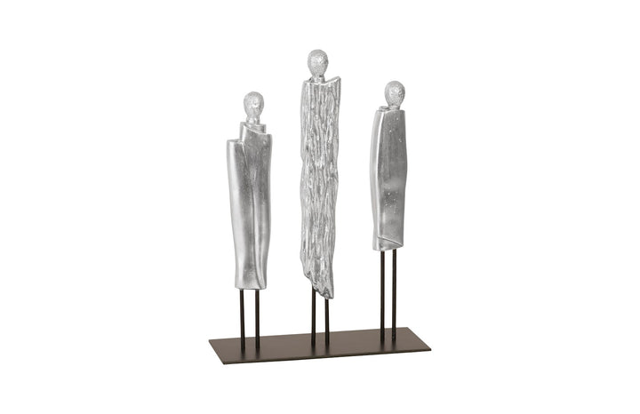 Robed Monk Trio Sculpture, Silver Leaf - Phillips Collection - AmericanHomeFurniture