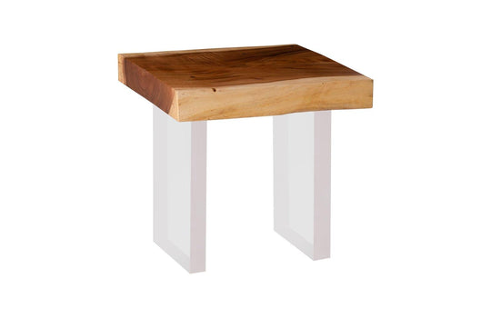 Phillips Collection Floating Side Table, Natural, Acrylic Legs ACCENT TABLES