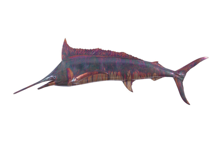 Blue Marlin Fish Wall Sculpture, Resin, Copper Patina Finish - Phillips Collection - AmericanHomeFurniture