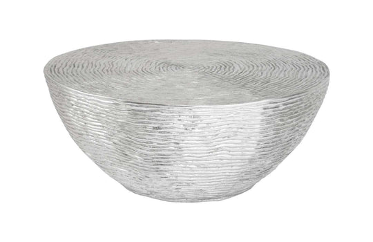 Phillips Collection Ripple Coffee Table, Resin, Silver Leaf with Antiquing COFFEE TABLES