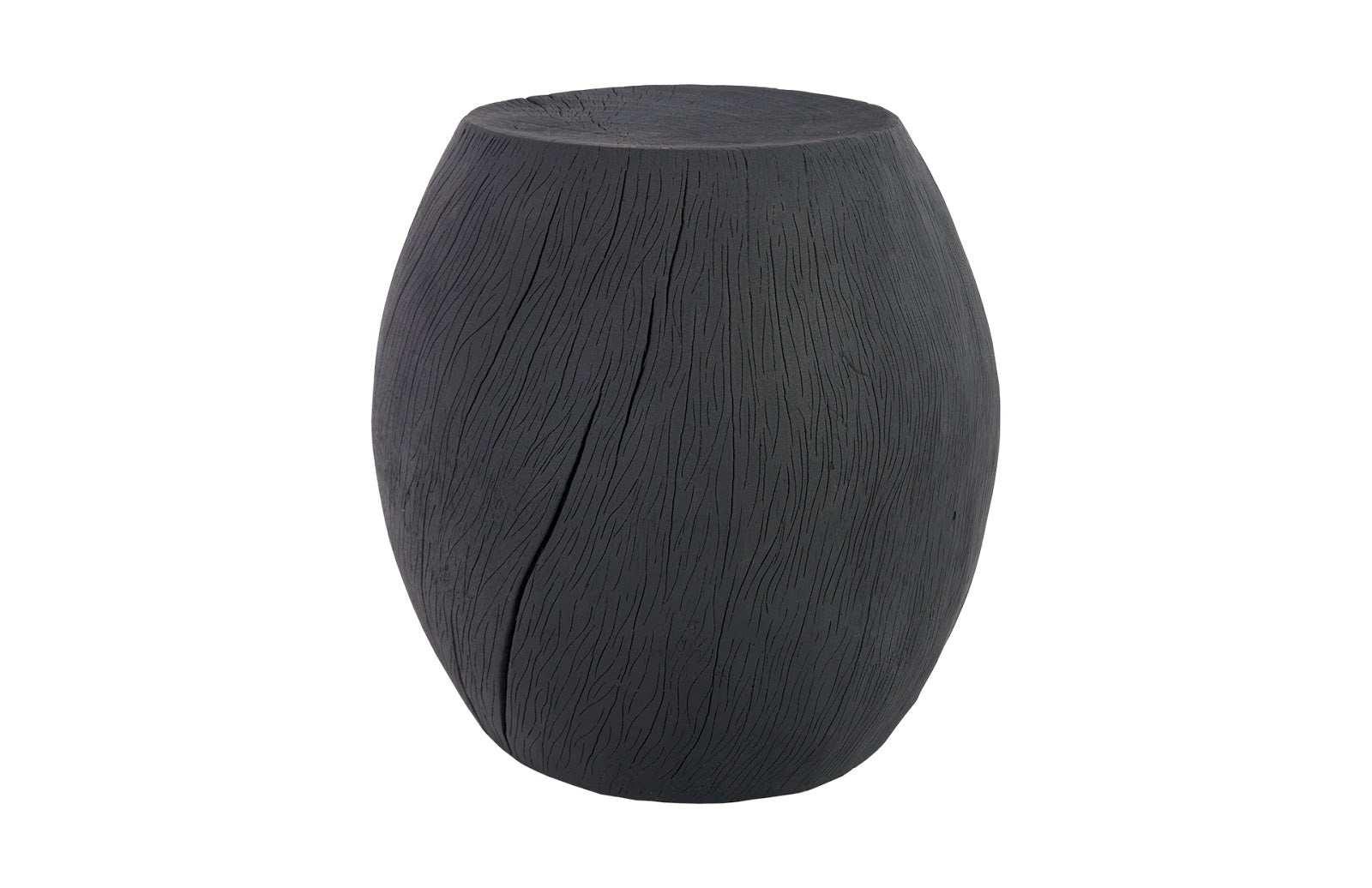 Phillips Collection Drum Stool, Resin, Charred OTTOMANS, POUFS, + STOOLS