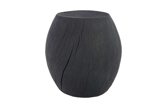 Phillips Collection Drum Stool, Resin, Charred OTTOMANS, POUFS, + STOOLS