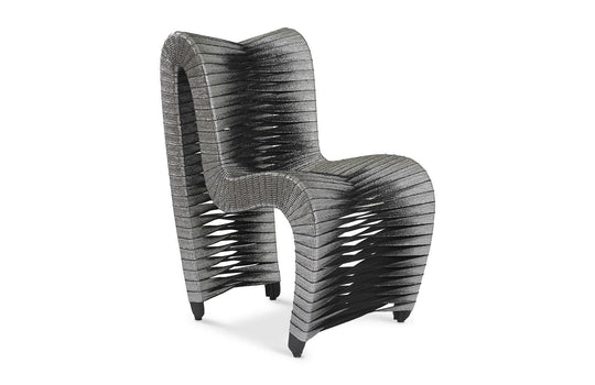 Phillips Collection Seat Belt Dining Chair, Silver, Metallic - Set of 2 DINING CHAIRS