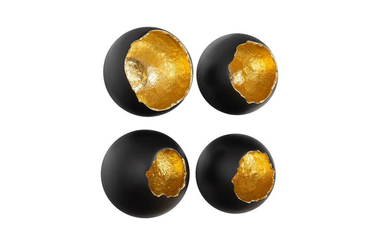 Phillips Collection Broken Egg Wall Art, Black and Gold Leaf, Set of 4 WALL ACCENTS