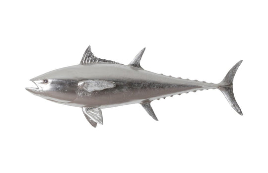 Phillips Collection Bluefin Tuna Fish Wall Sculpture, Resin, Silver Leaf WALL ACCENTS