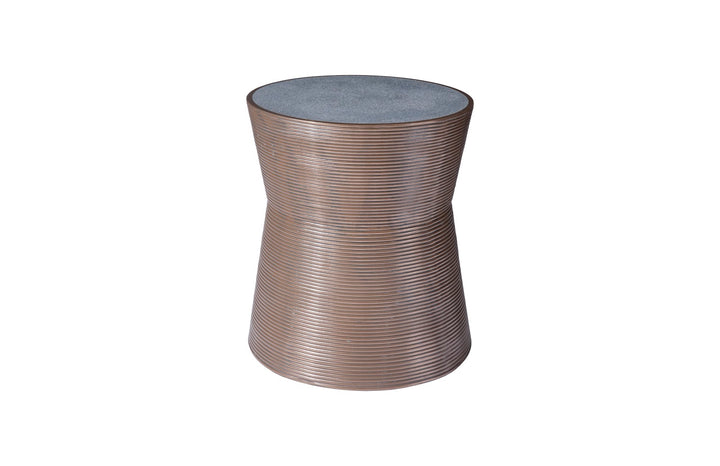 Kono Side Table, Resin, Bronze Finish, Concrete Composite Top - Phillips Collection - AmericanHomeFurniture