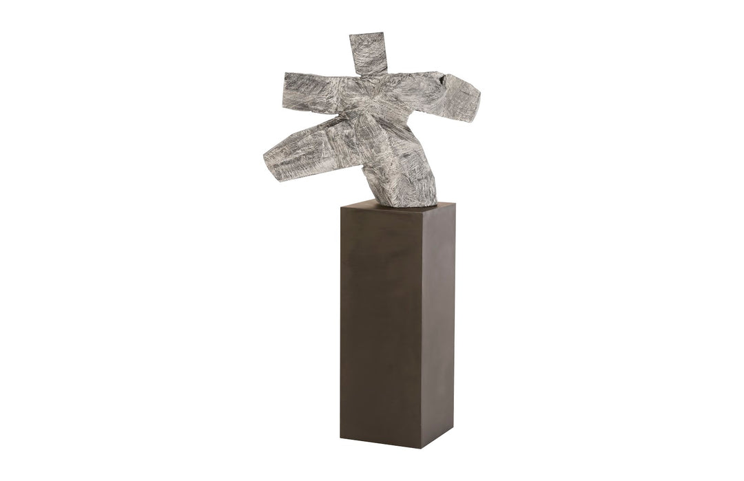 Tai Chi Kicking Sculpture on Pedestal, Gray Stone/Black - Phillips Collection - AmericanHomeFurniture