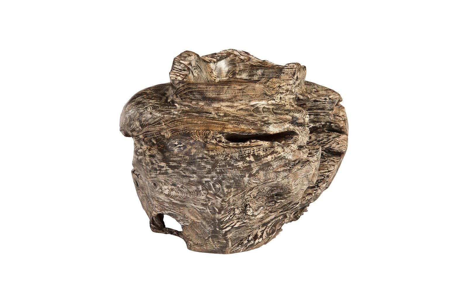 Phillips Collection Teak Planter, Black Wash Finish PLANTERS