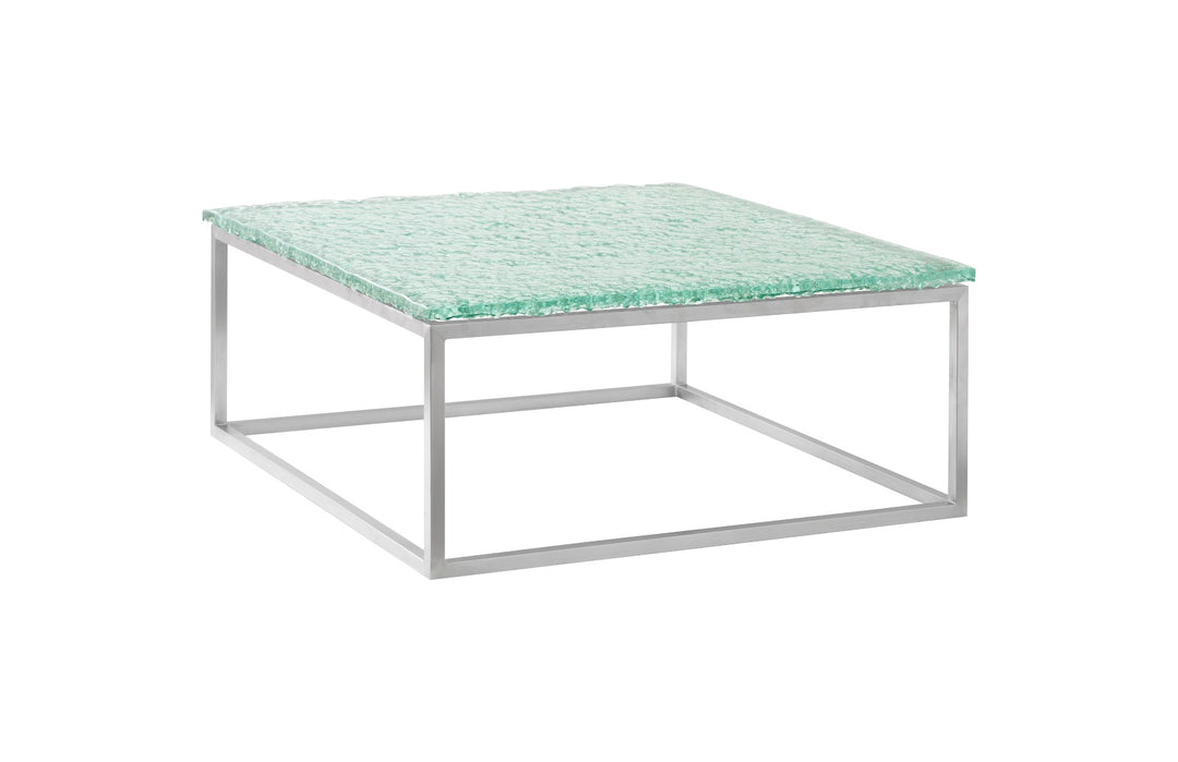 Bubble Glass Coffee Table, Stainless Steel Base - Phillips Collection - AmericanHomeFurniture
