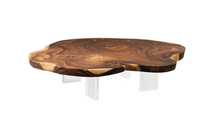 Floating Coffee Table with Acrylic Legs, Natural, Size Varies - Phillips Collection - AmericanHomeFurniture