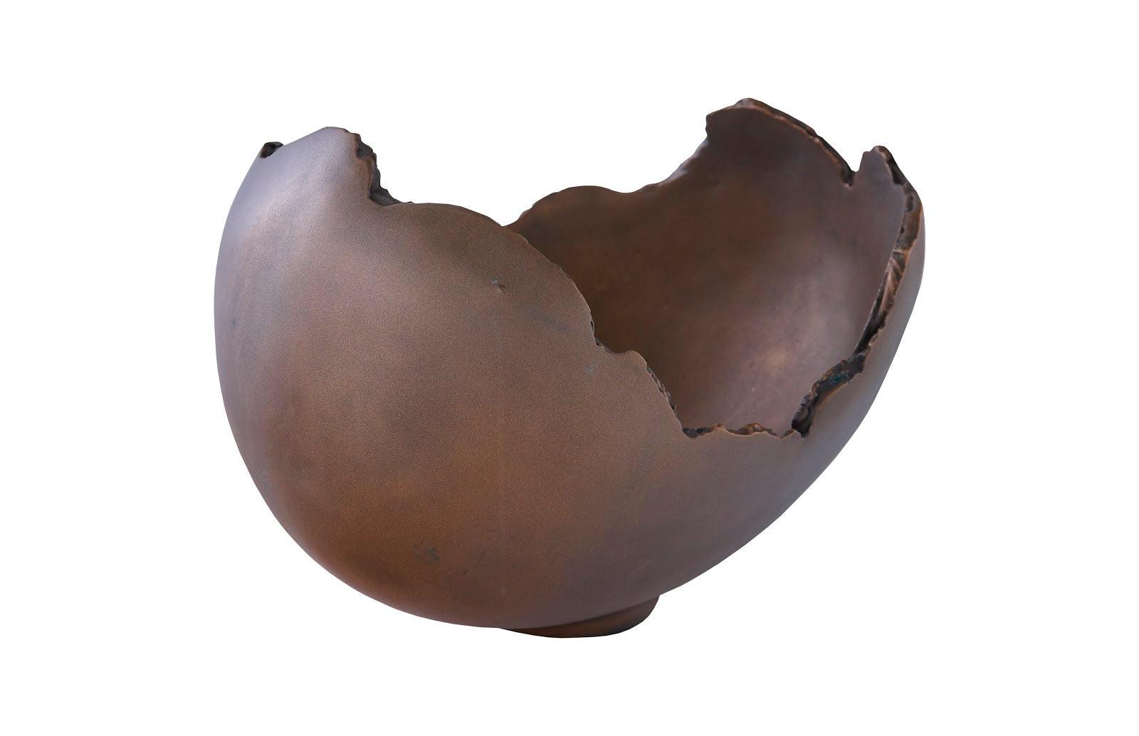 Phillips Collection Burled Bowl, Resin, Bronze Finish DECORATIVE TRAYS, PLATES, + BOWLS
