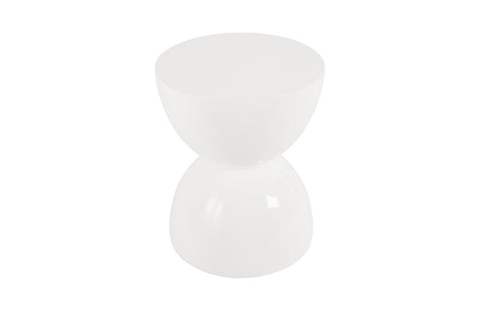 Phillips Collection Totem Stool, White Gel Coat, LG OTTOMANS, POUFS, + STOOLS