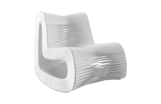 Phillips Collection Seat Belt Rocking Chair, White ACCENT + LOUNGE CHAIRS