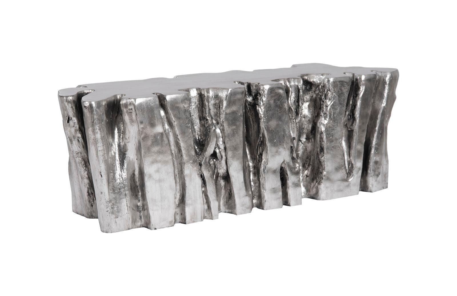 Phillips Collection Freeform Root Bench, Silver Leaf BENCHES