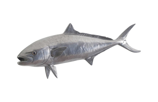 Phillips Collection Yellow Tailed King Fish Wall Sculpture, Resin, Polished Aluminum Finish WALL ACCENTS