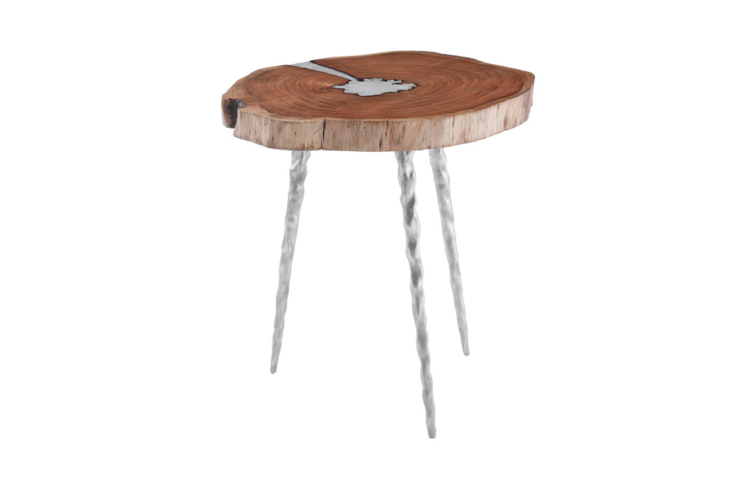 Molten Side Table, LG, Poured Aluminum In Wood - Phillips Collection - AmericanHomeFurniture