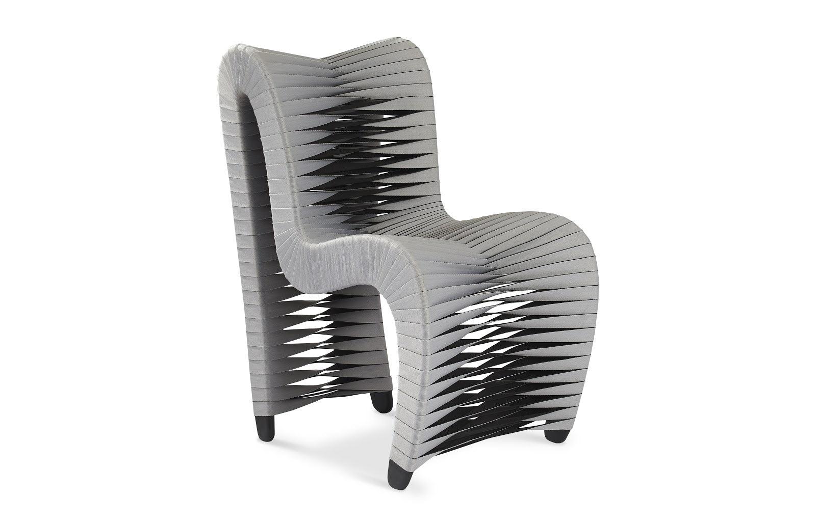 Phillips Collection Seat Belt Dining Chair, Gray/Black - Set of 2 DINING CHAIRS