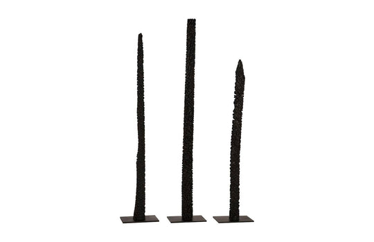Phillips Collection Post Set of 3, Metal Base, Burnt DECORATIVE OBJECTS