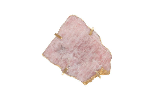Phillips Collection Gem Wall Tile in Brass Setting, Rose Quartz WALL ACCENTS
