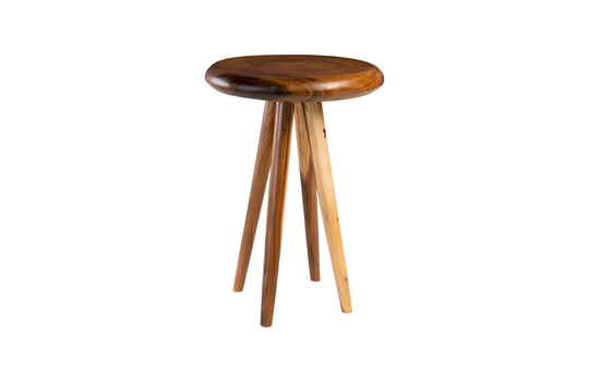 Phillips Collection Smoothed Bar Table, Chamcha Wood, Natural, Round BAR + BAR CARTS