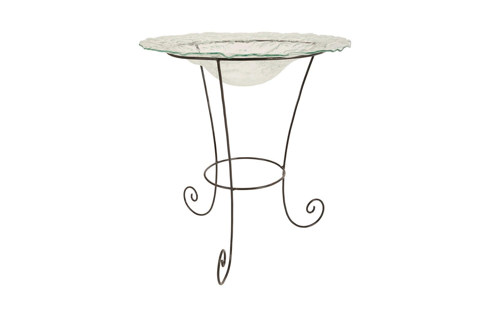 Phillips Collection Frosted Glass Bowl on Stand, MD DECORATIVE TRAYS, PLATES, + BOWLS