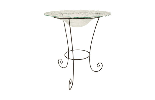 Phillips Collection Frosted Glass Bowl on Stand, MD DECORATIVE TRAYS, PLATES, + BOWLS