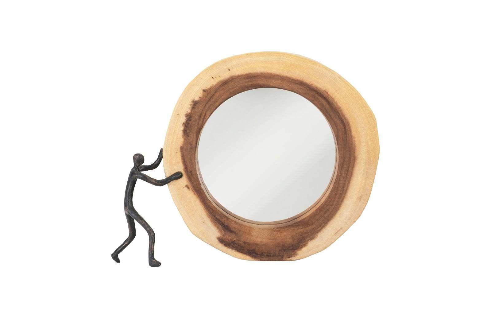 Phillips Collection Atlas Crosscut Mirror, Small, Left Side Full Body WALL MIRRORS