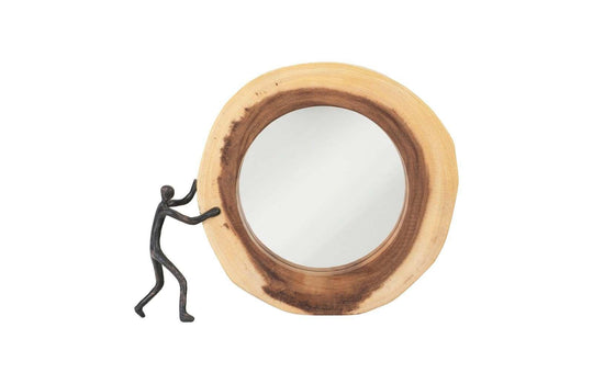 Phillips Collection Atlas Crosscut Mirror, Small, Left Side Full Body WALL MIRRORS