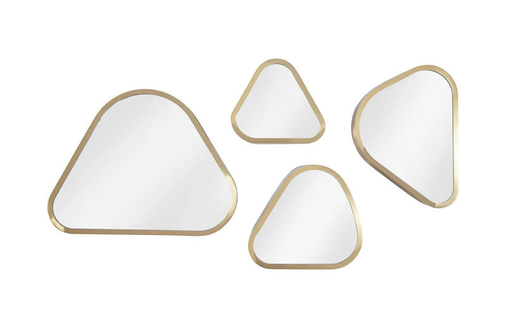 Pebble Mirrors, Set of 4, Brushed Brass - Phillips Collection - AmericanHomeFurniture