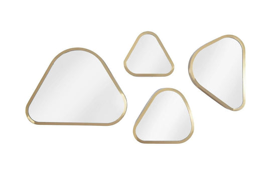 Phillips Collection Pebble Mirrors, Set of 4, Brushed Brass WALL MIRRORS