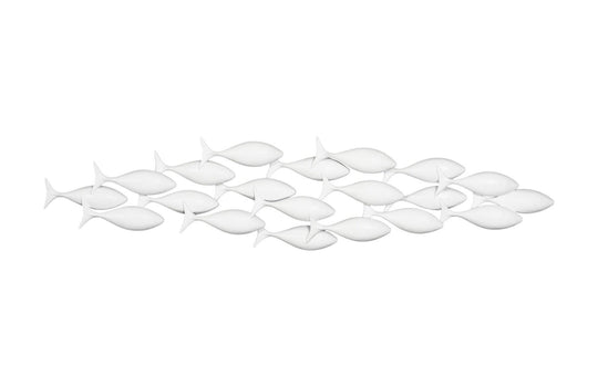 Phillips Collection School of Fish Wall Art, Matte White WALL ACCENTS