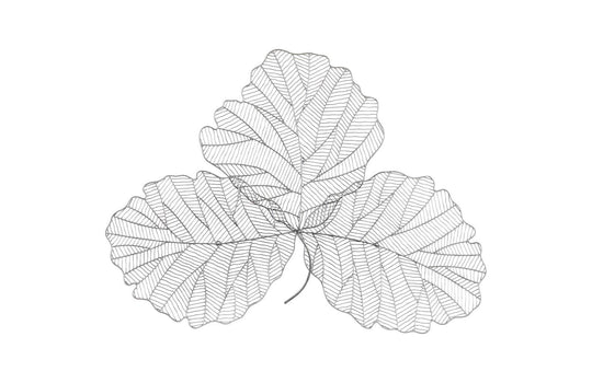 Phillips Collection Tri Leaf Wall Art, Medum, Metal, Silver/Black WALL ACCENTS